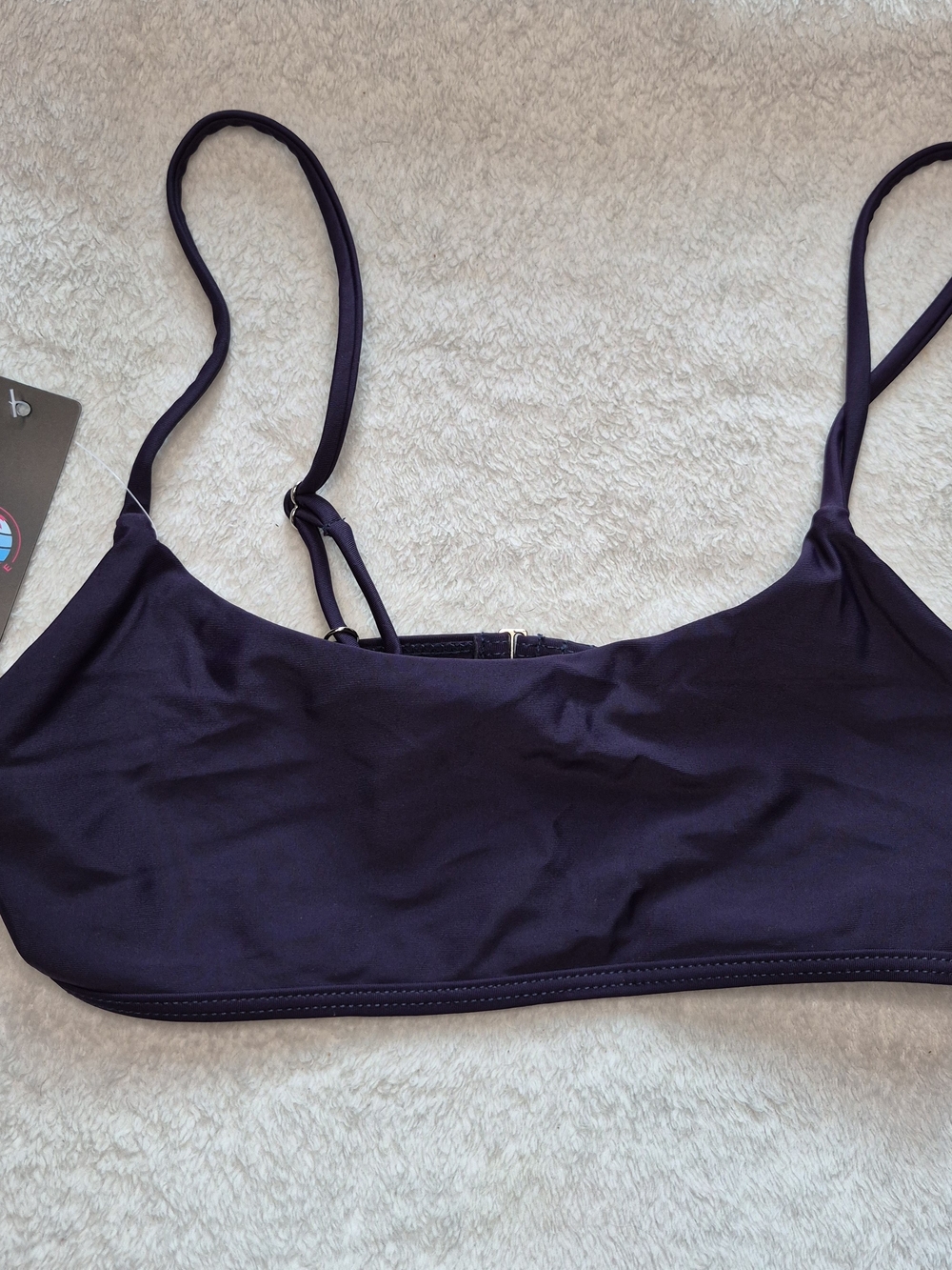 Classic Scoop Bikini Top in Deep Plum - Women